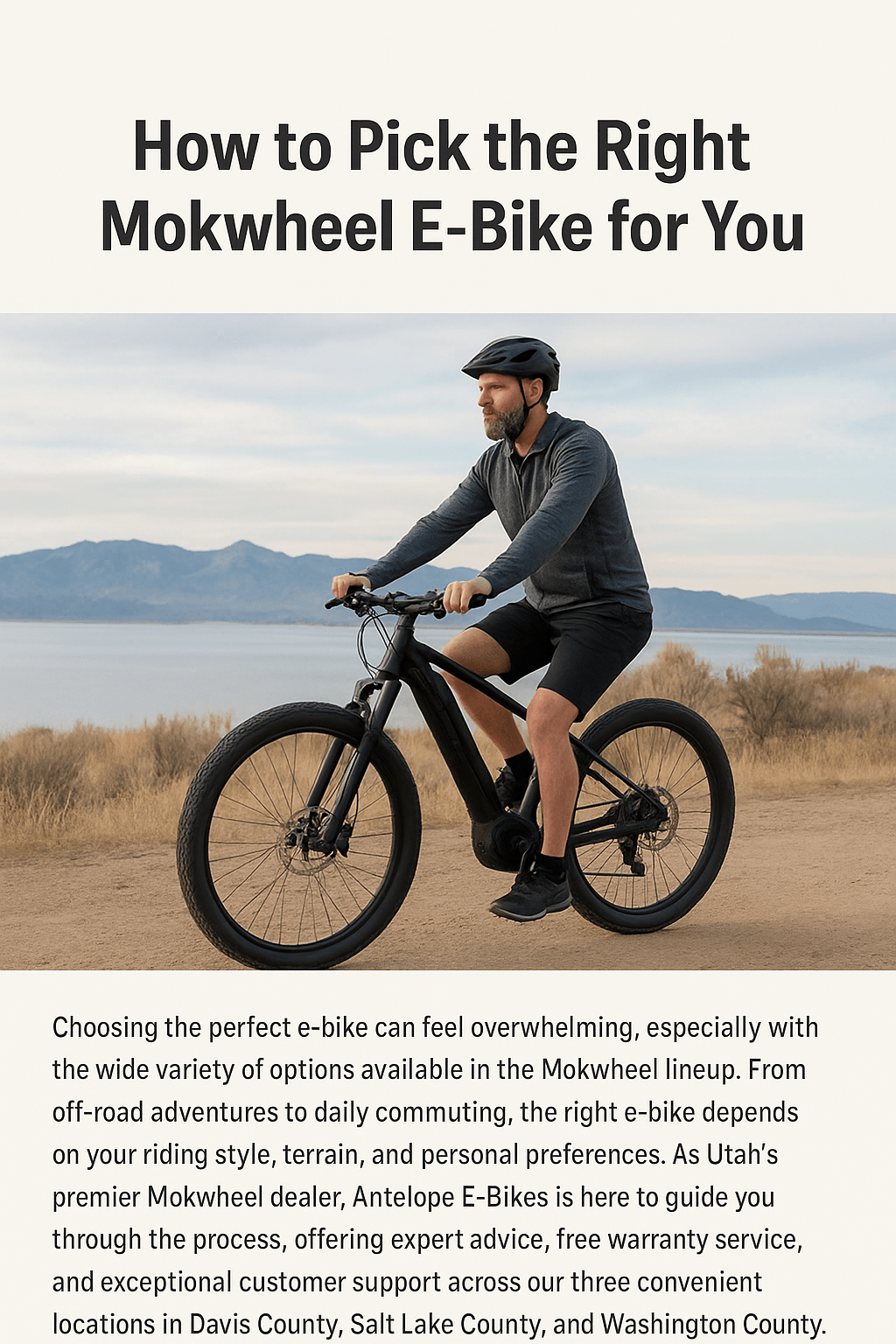 Find Your Ideal Mokwheel E-Bike with Utah’s Premier Dealer - Antelope Ebikes