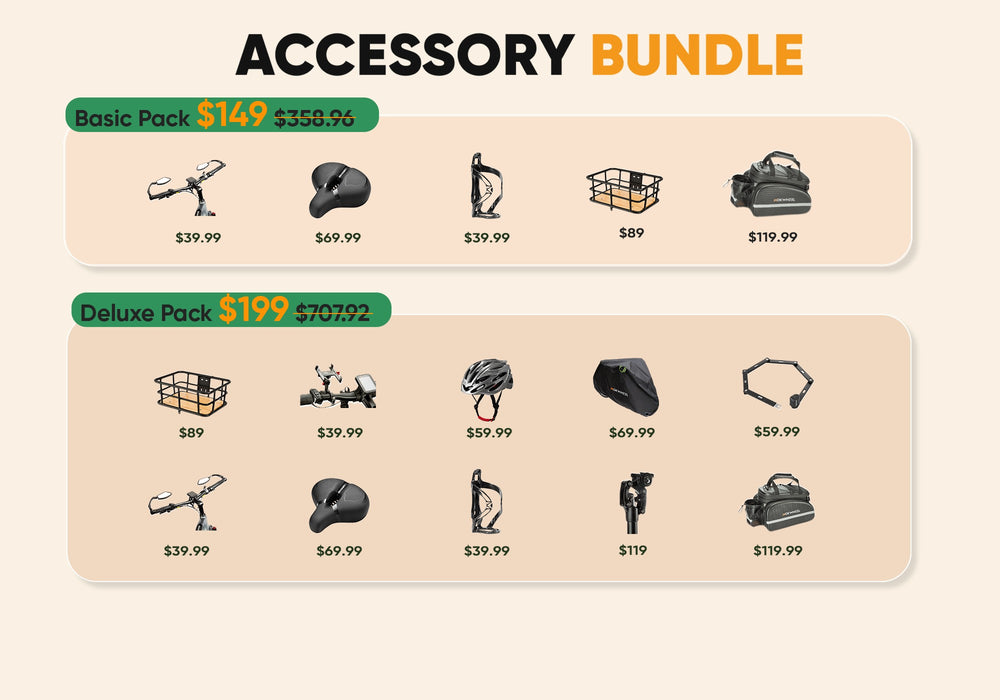 Mokwheel Accessory bundles on sale now with a bike purchase