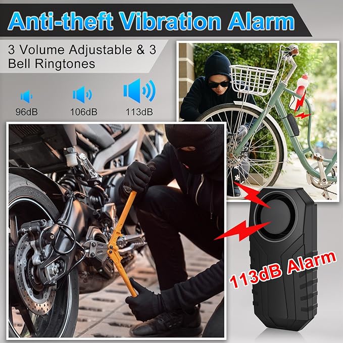Bike Alarm Anti-Theft Vibration with remote